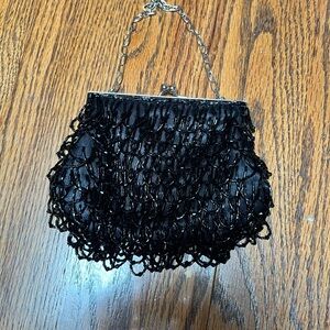 Vintage Black beaded Clutch
